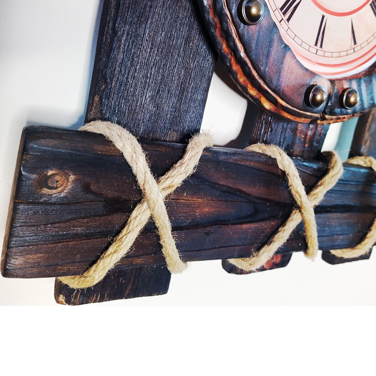 Rustic Handmade Wooden Wall Clock – 20 x 15 Inch | Vintage Farmhouse Décor | Premium Solid Wood — Image 2