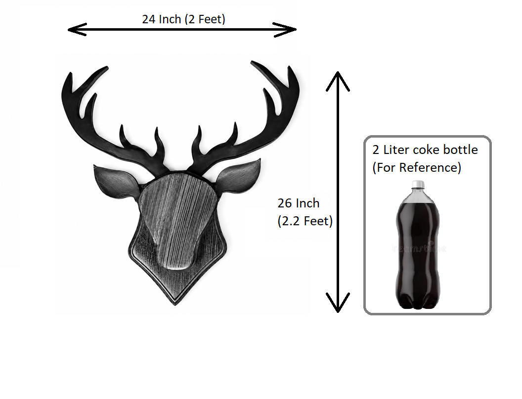 Krofto Large Pine Wood Handmade Deer Head Wall Mount & Ambient Backlight – 24
